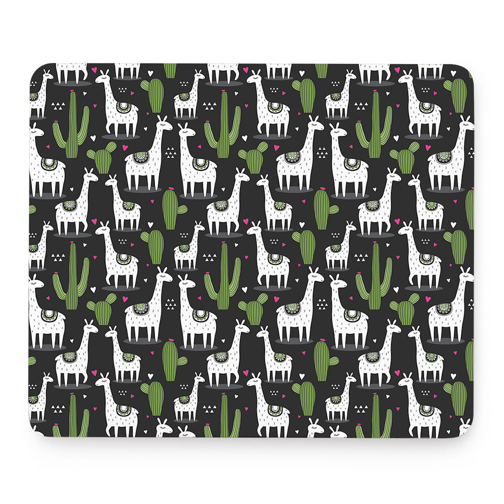 Cactus And Llama Pattern Print Mouse Pad