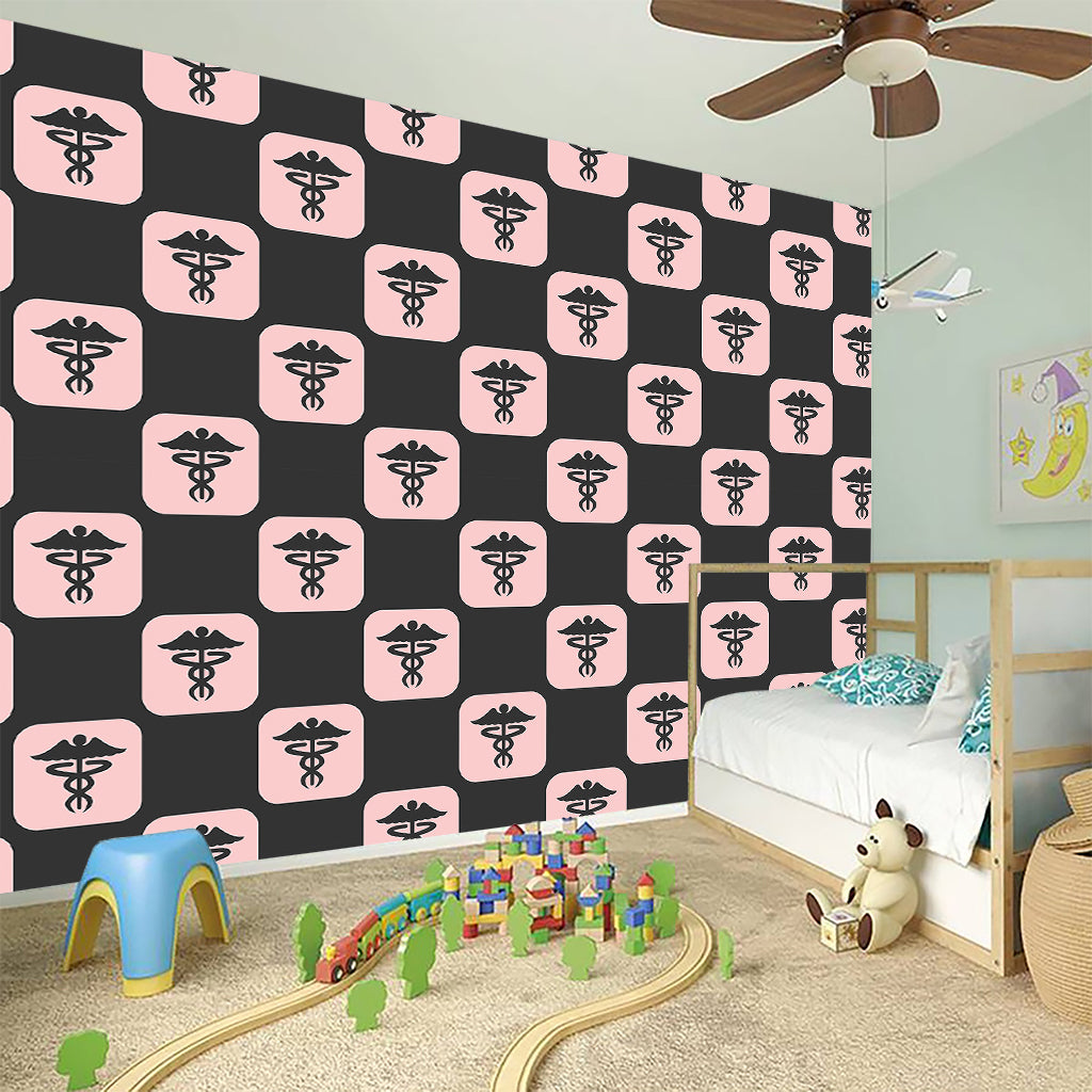 Caduceus Pattern Print Wall Sticker