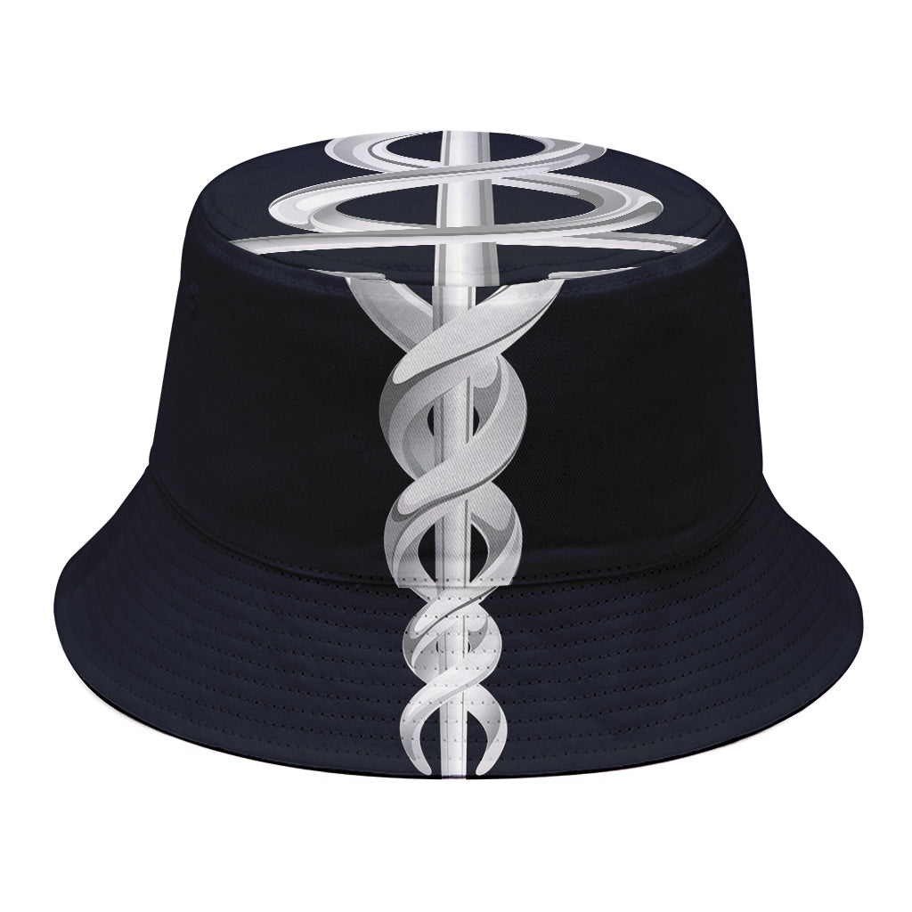 Caduceus Symbol Of Medicine Print Bucket Hat