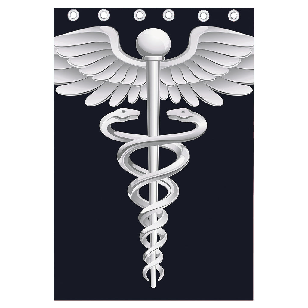 Caduceus Symbol Of Medicine Print Curtain