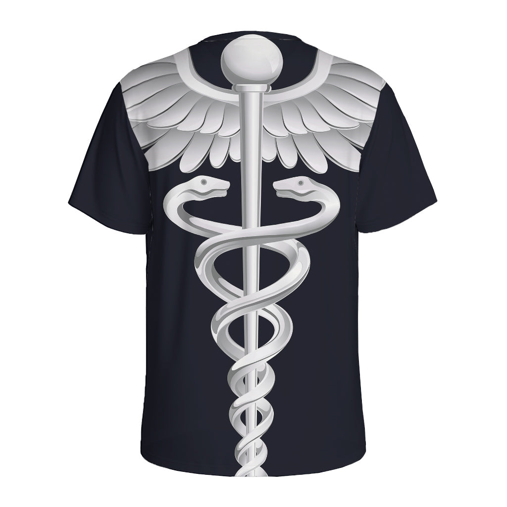 Caduceus Symbol Of Medicine Print Men's Sports T-Shirt