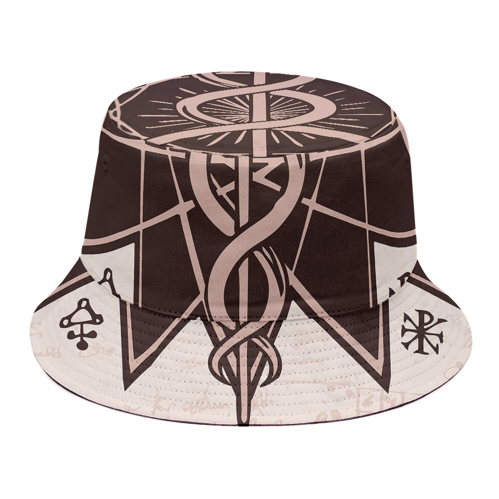 Caduceus Symbol Print Bucket Hat