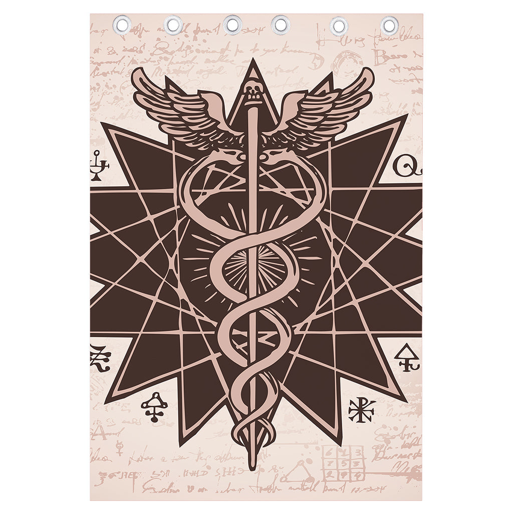 Caduceus Symbol Print Curtain