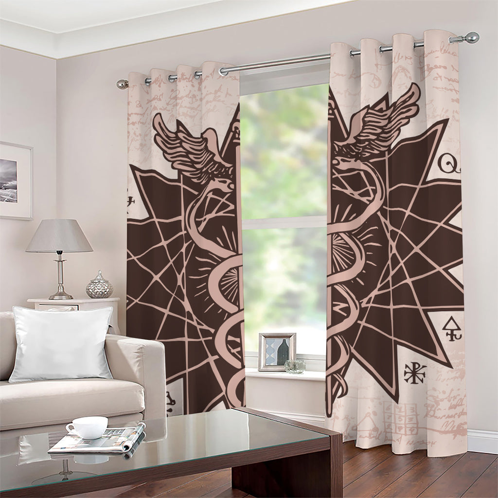 Caduceus Symbol Print Grommet Curtains