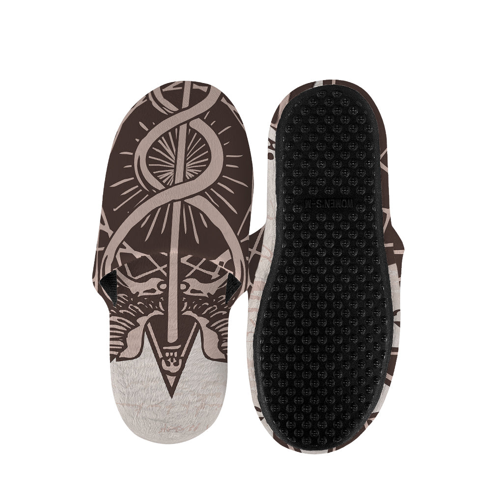 Caduceus Symbol Print Slippers