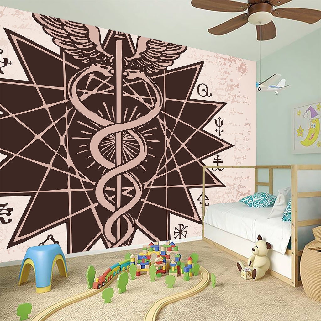 Caduceus Symbol Print Wall Sticker