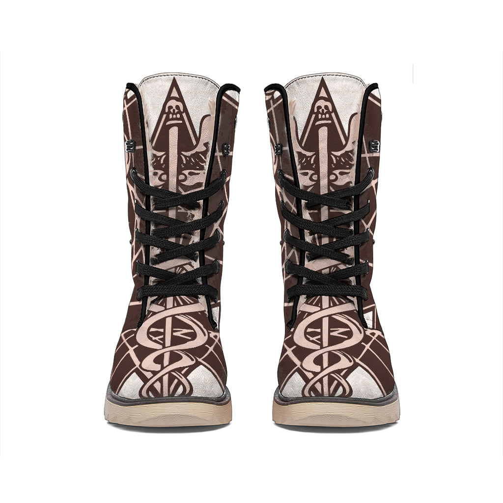 Caduceus Symbol Print Winter Boots