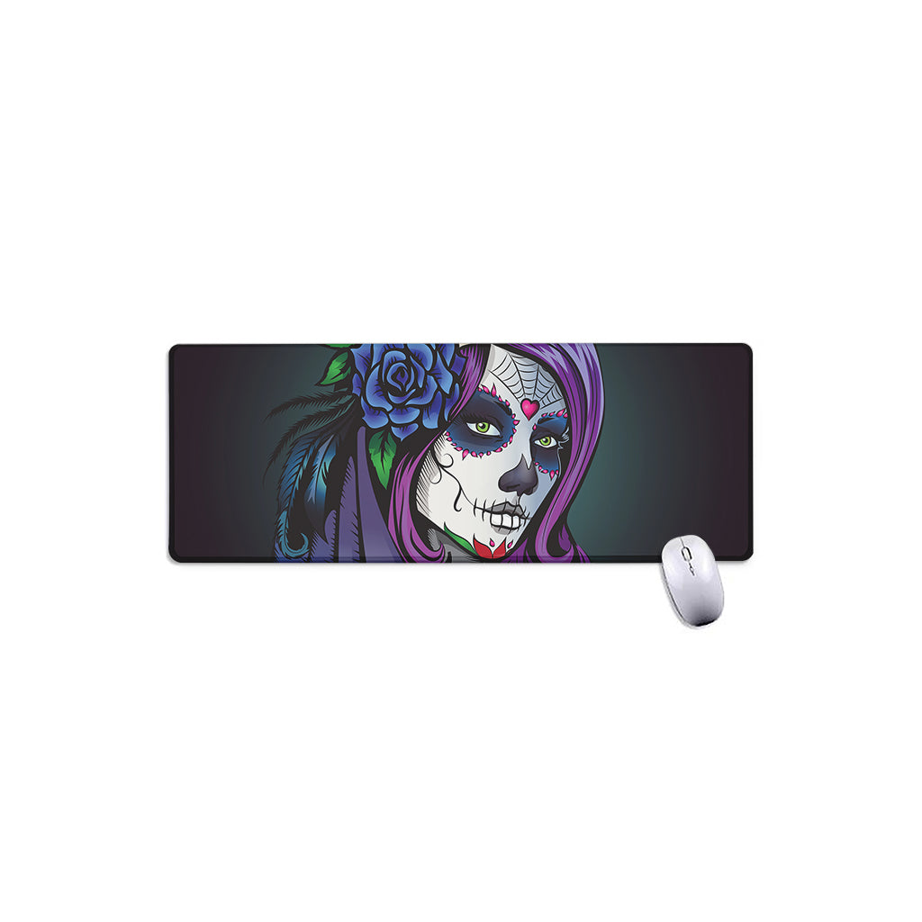 Calavera Girl Dia De Los Muertos Print Extended Mouse Pad
