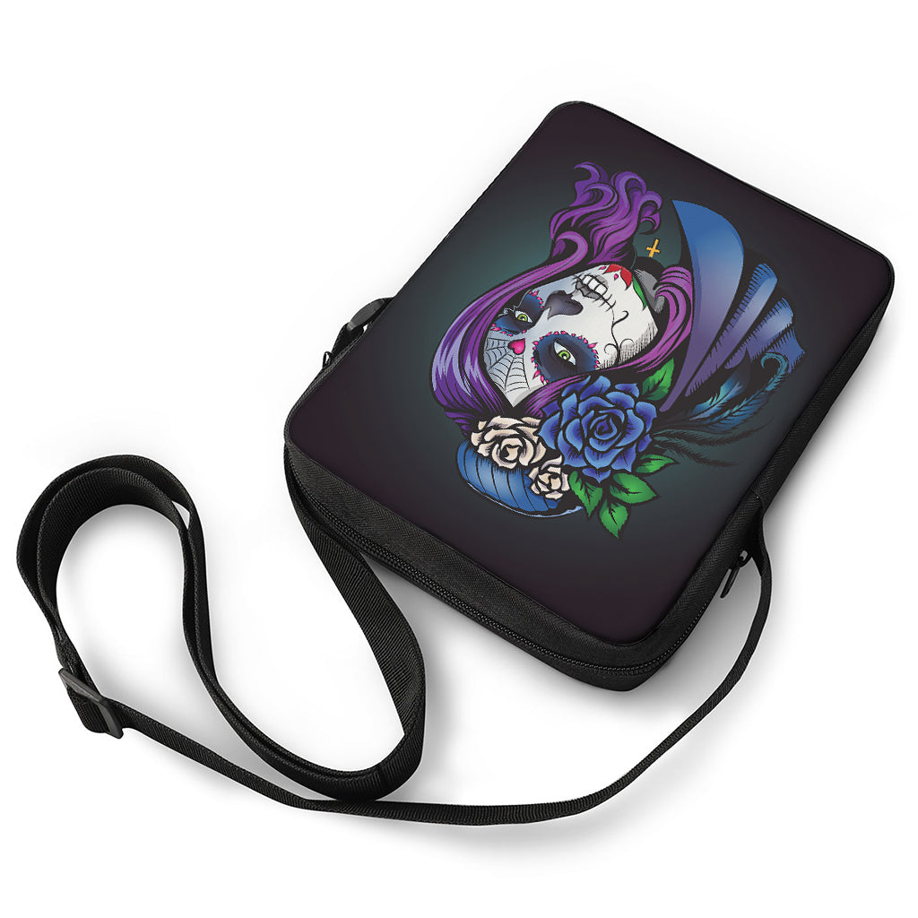 Calavera Girl Dia De Los Muertos Print Rectangular Crossbody Bag