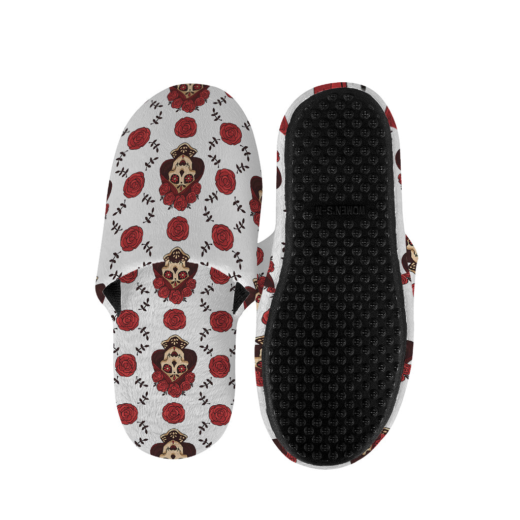 Calavera Girl Skull Pattern Print Slippers