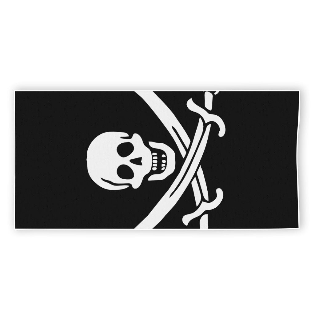 Calico Jack Pirate Flag Print Beach Towel