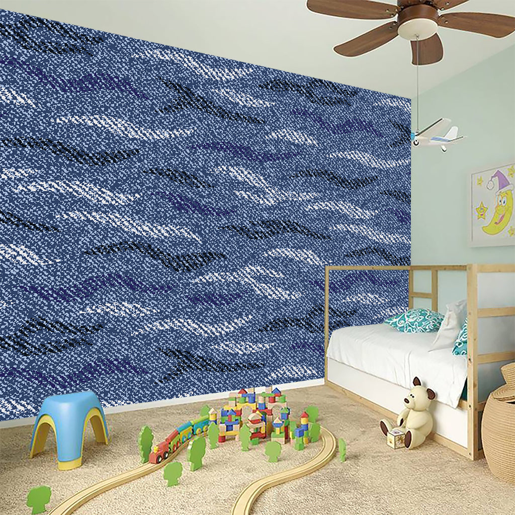 Camo Denim Jeans Pattern Print Wall Sticker