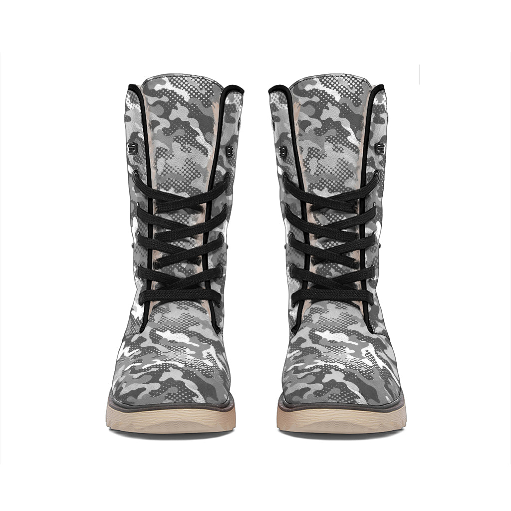 Camouflage Dazzle Pattern Print Winter Boots