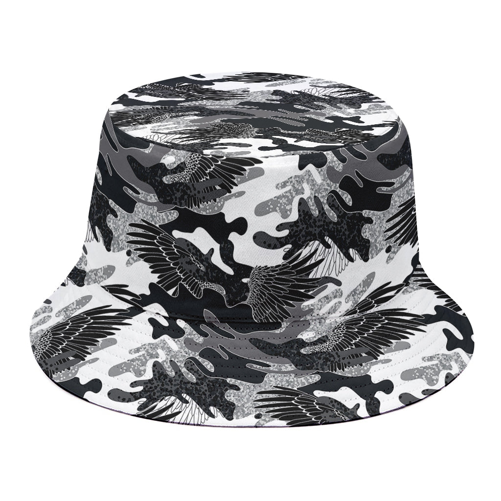 Camouflage Dazzle Wings Pattern Print Bucket Hat