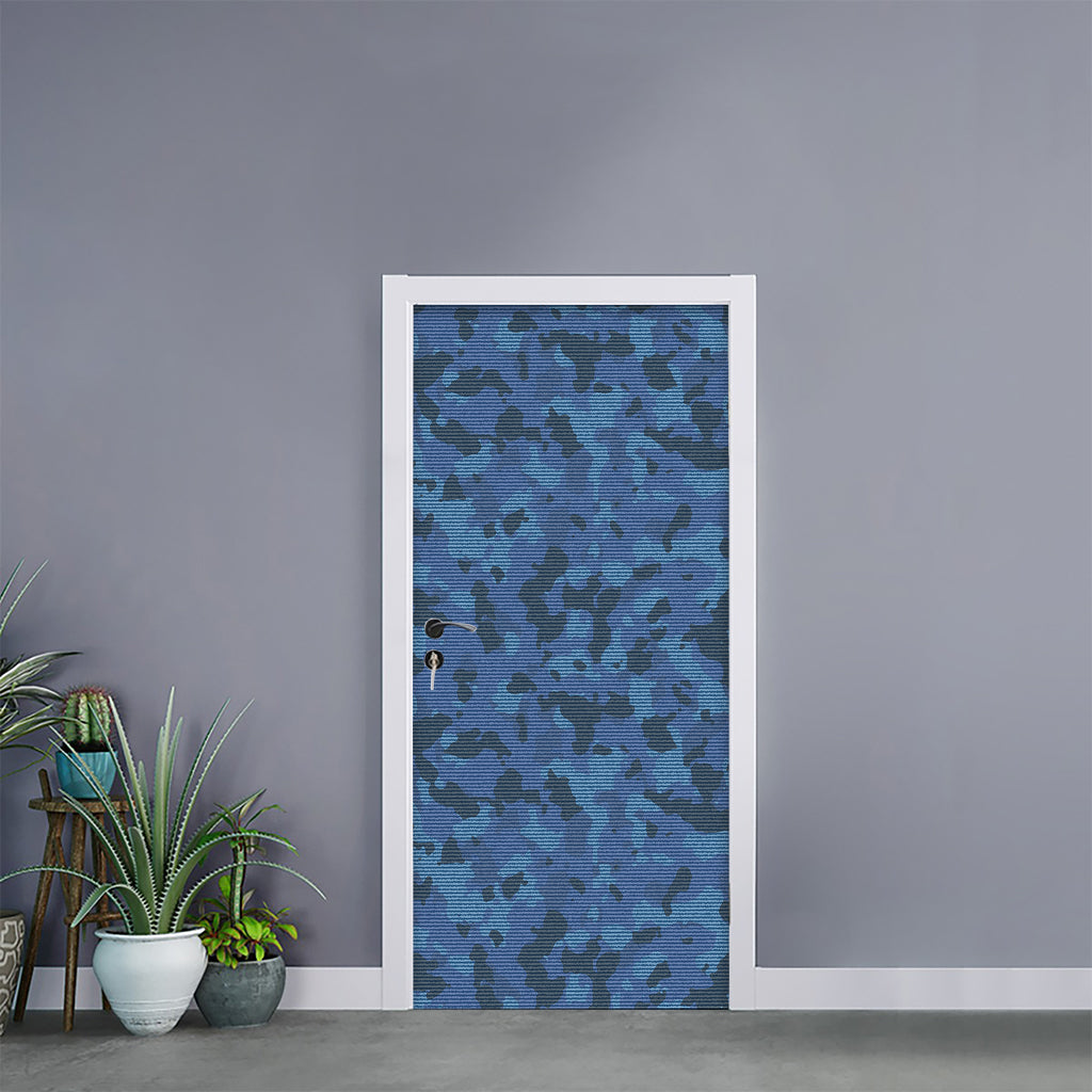 Camouflage Denim Jeans Pattern Print Door Sticker