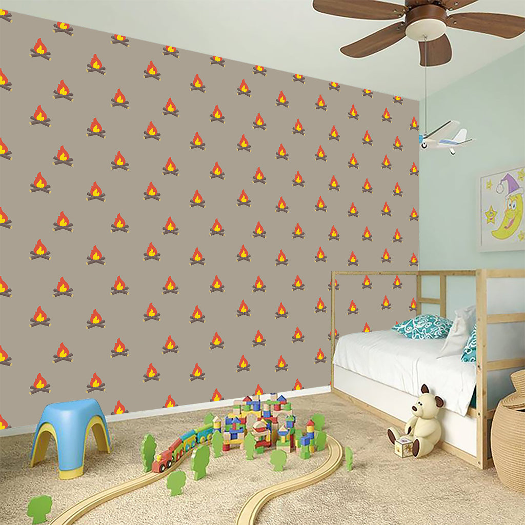 Camping Fire Pattern Print Wall Sticker