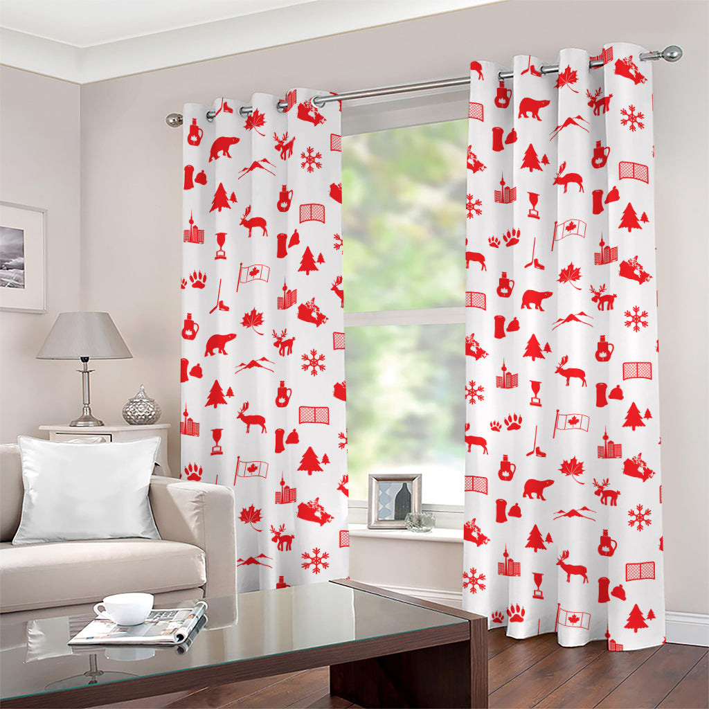 Canada Country Pattern Print Grommet Curtains