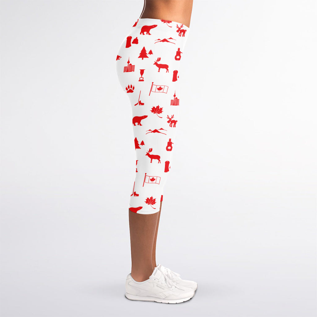 Canada Country Pattern Print Women's Capri Leggings