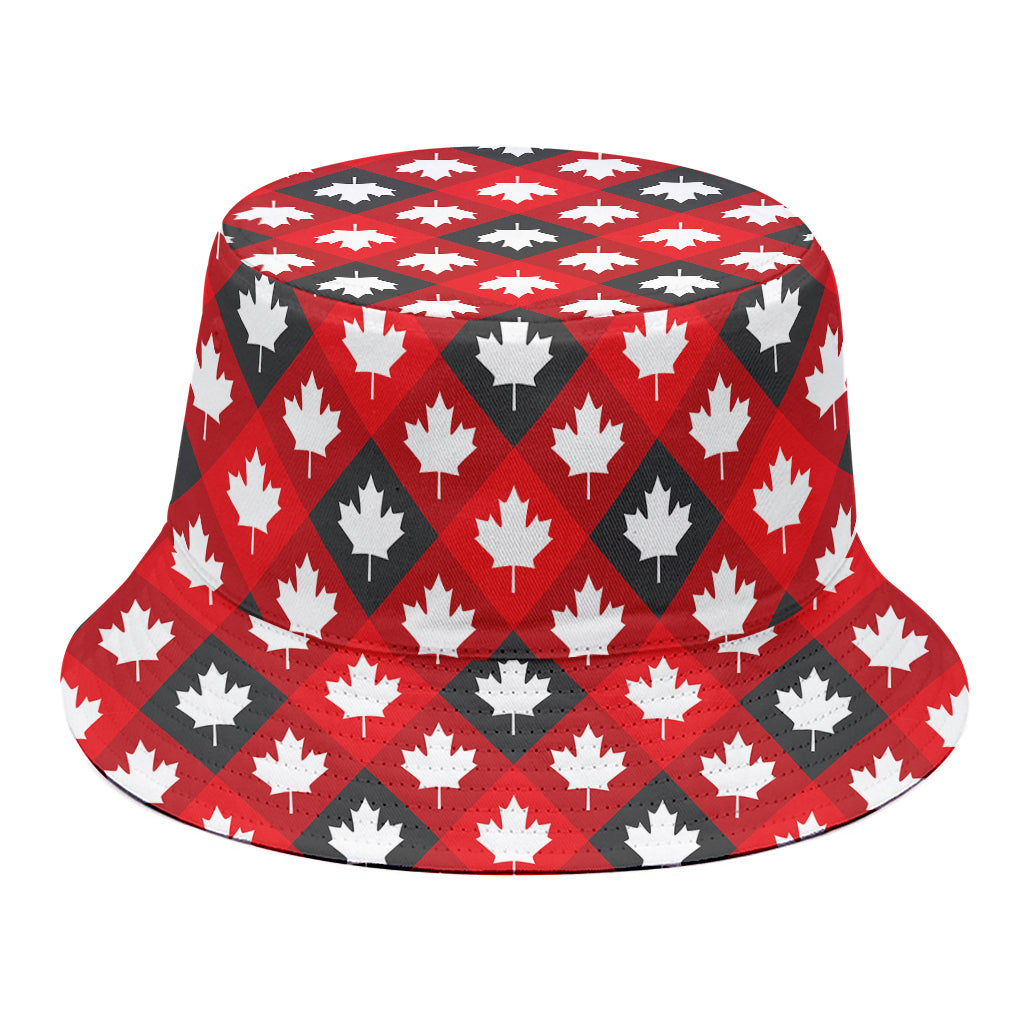 Canada Maple Leaf Pattern Print Bucket Hat