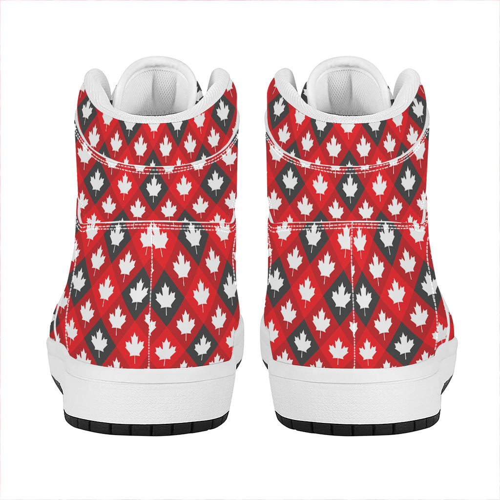 Canada Maple Leaf Pattern Print High Top Leather Sneakers