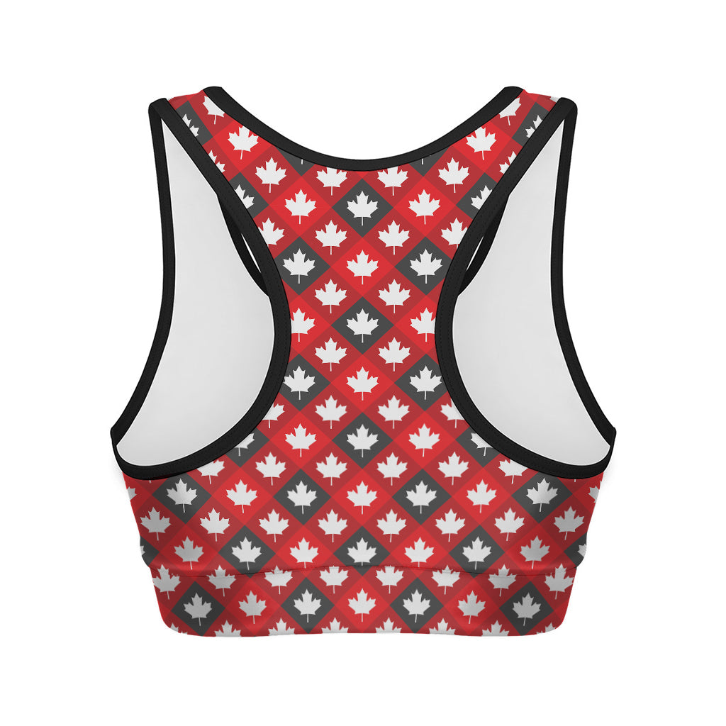 Canada Maple Leaf Pattern Print Women's Sports Bra