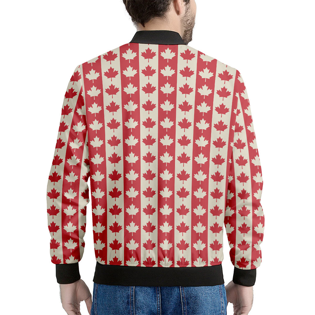 Canadian Maple Leaf Pattern Print Men's Bomber Jacket