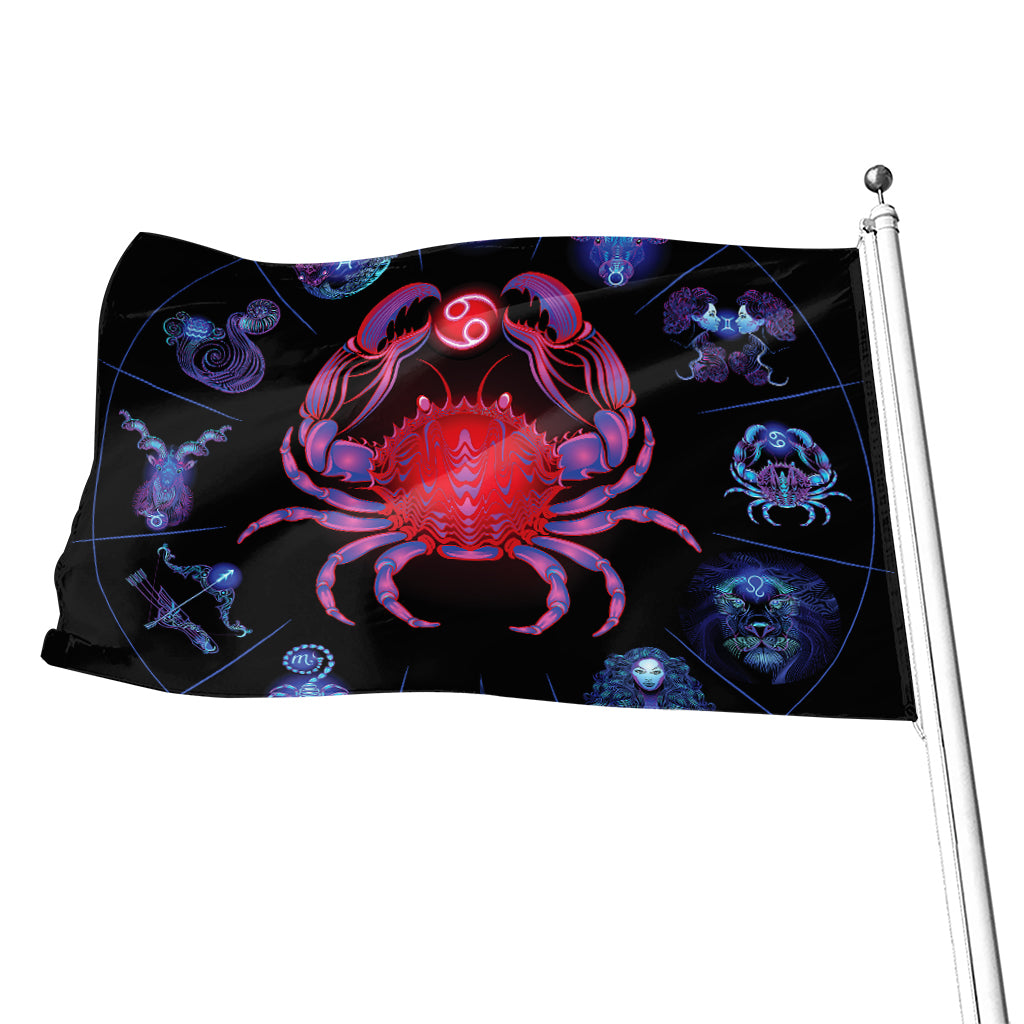 Cancer And Astrological Signs Print Flag