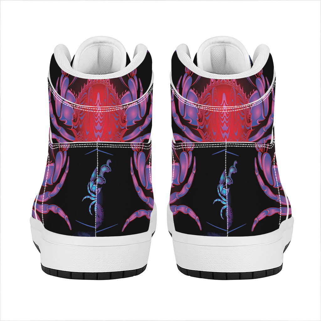 Cancer And Astrological Signs Print High Top Leather Sneakers