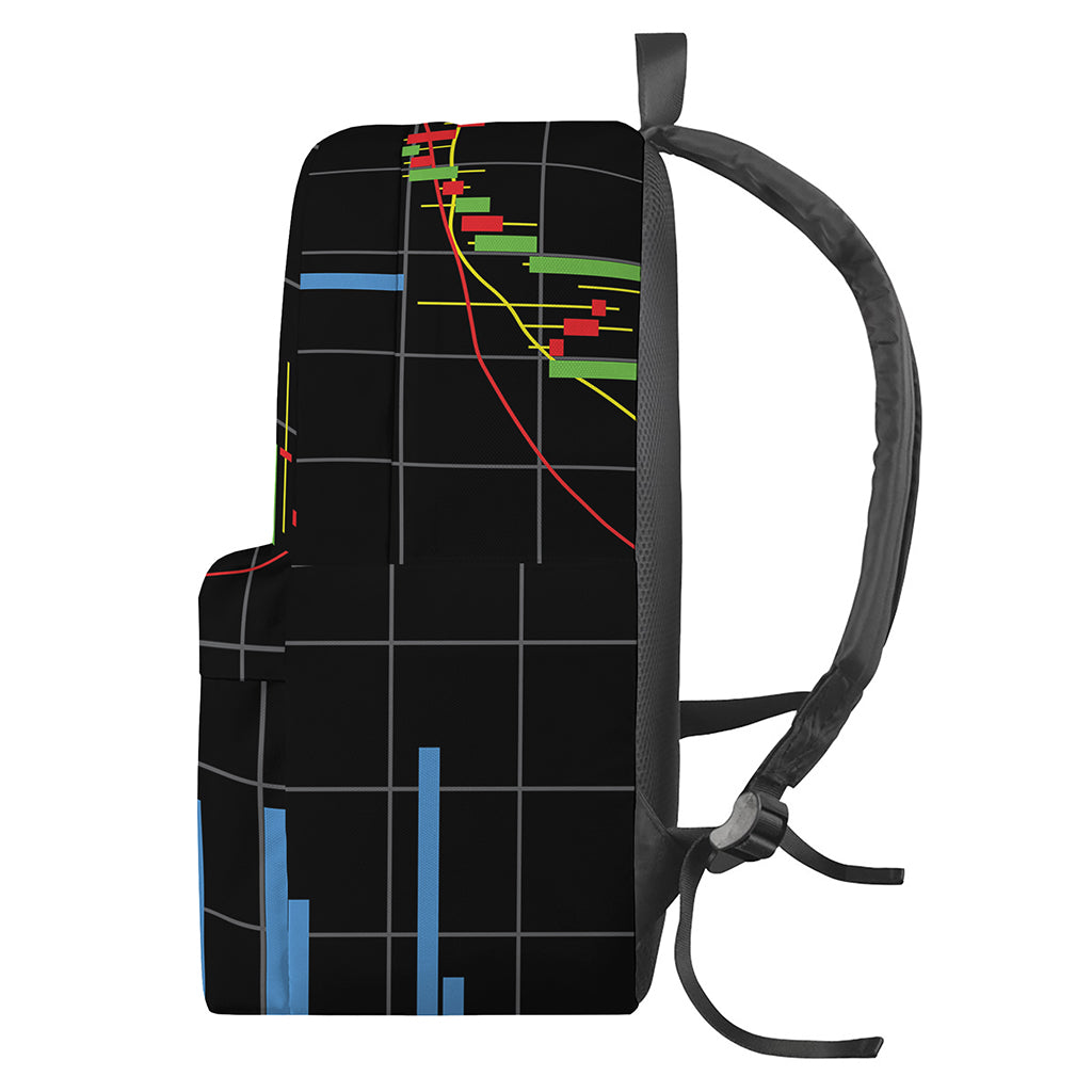 Candlestick Stock Graph Chart Print Backpack