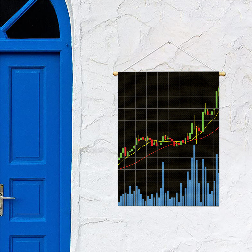 Candlestick Stock Graph Chart Print Garden Flag