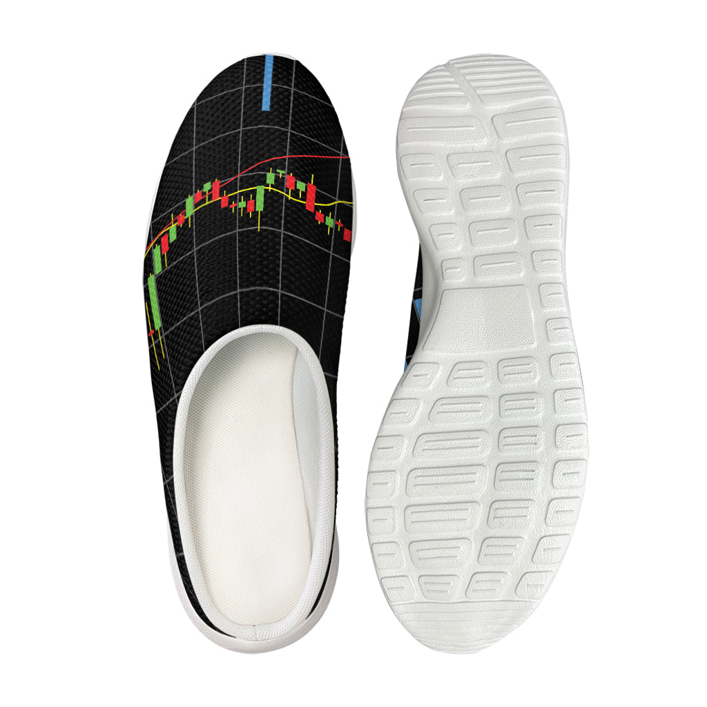 Candlestick Stock Graph Chart Print Mesh Casual Shoes