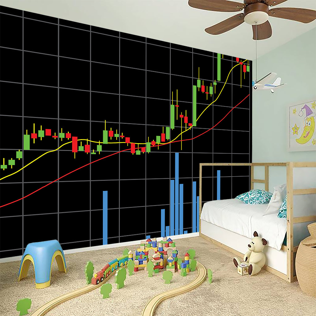 Candlestick Stock Graph Chart Print Wall Sticker