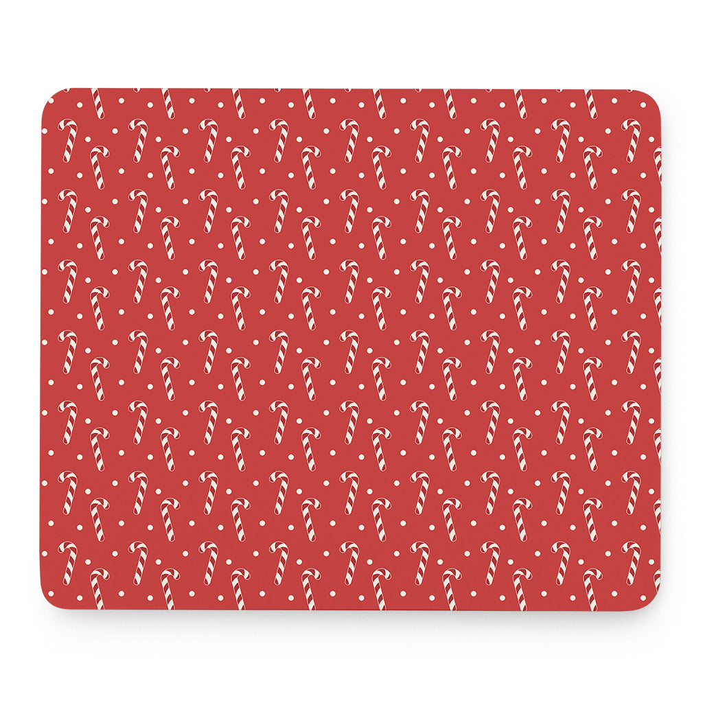Candy Cane Polka Dot Pattern Print Mouse Pad