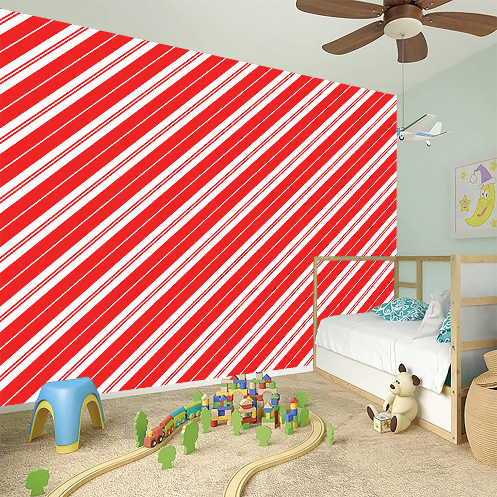 Candy Cane Stripes Pattern Print Wall Sticker