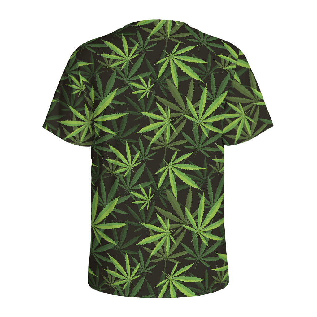 Cannabis Leaves Pattern Print Men's Sports T-Shirt
