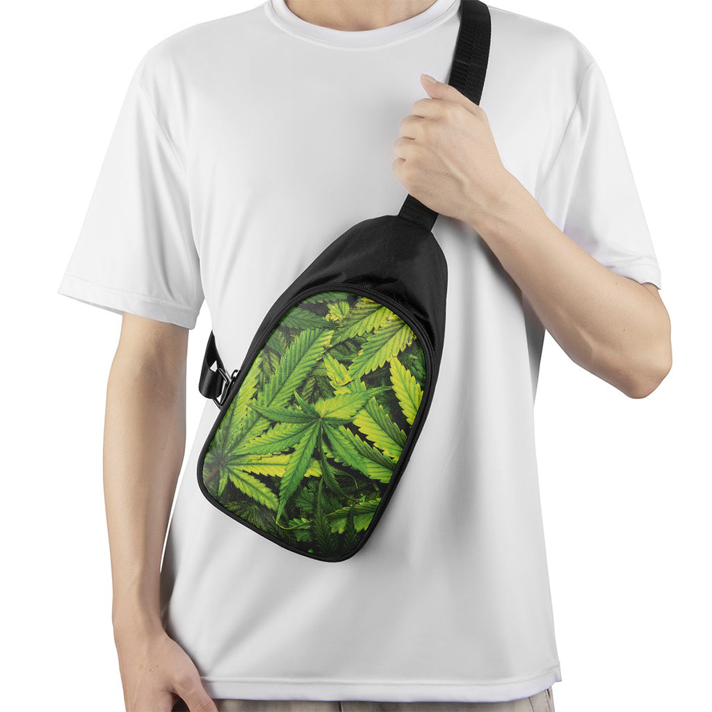 Cannabis Print Chest Bag