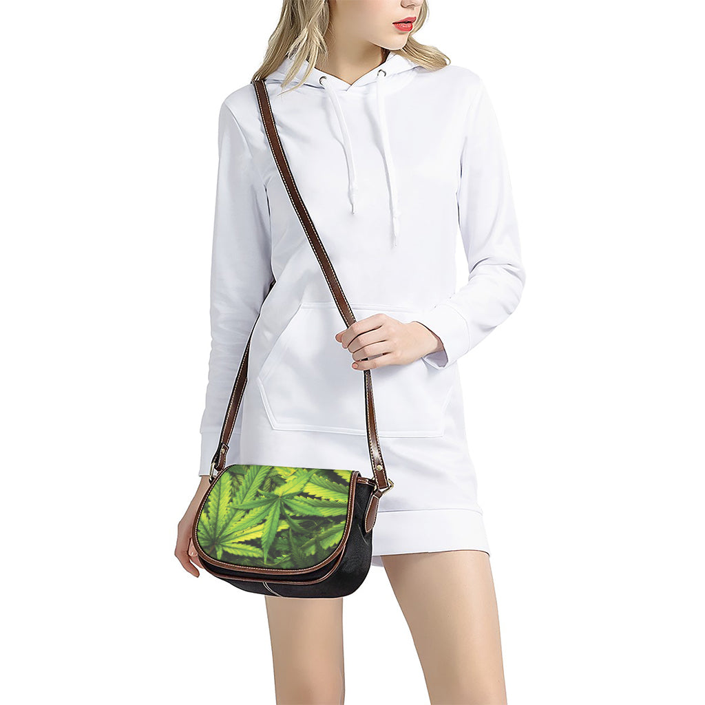 Cannabis Print Saddle Bag