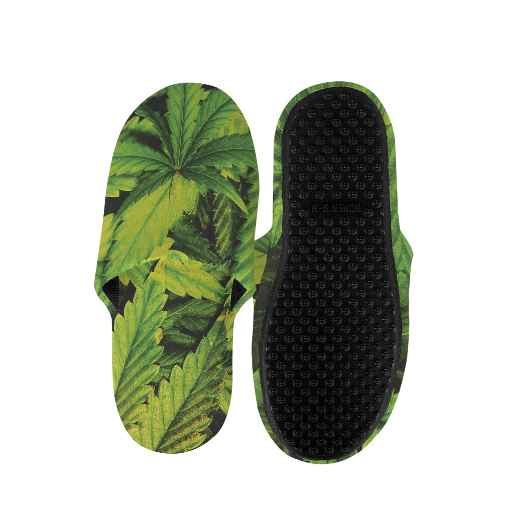 Cannabis Print Slippers