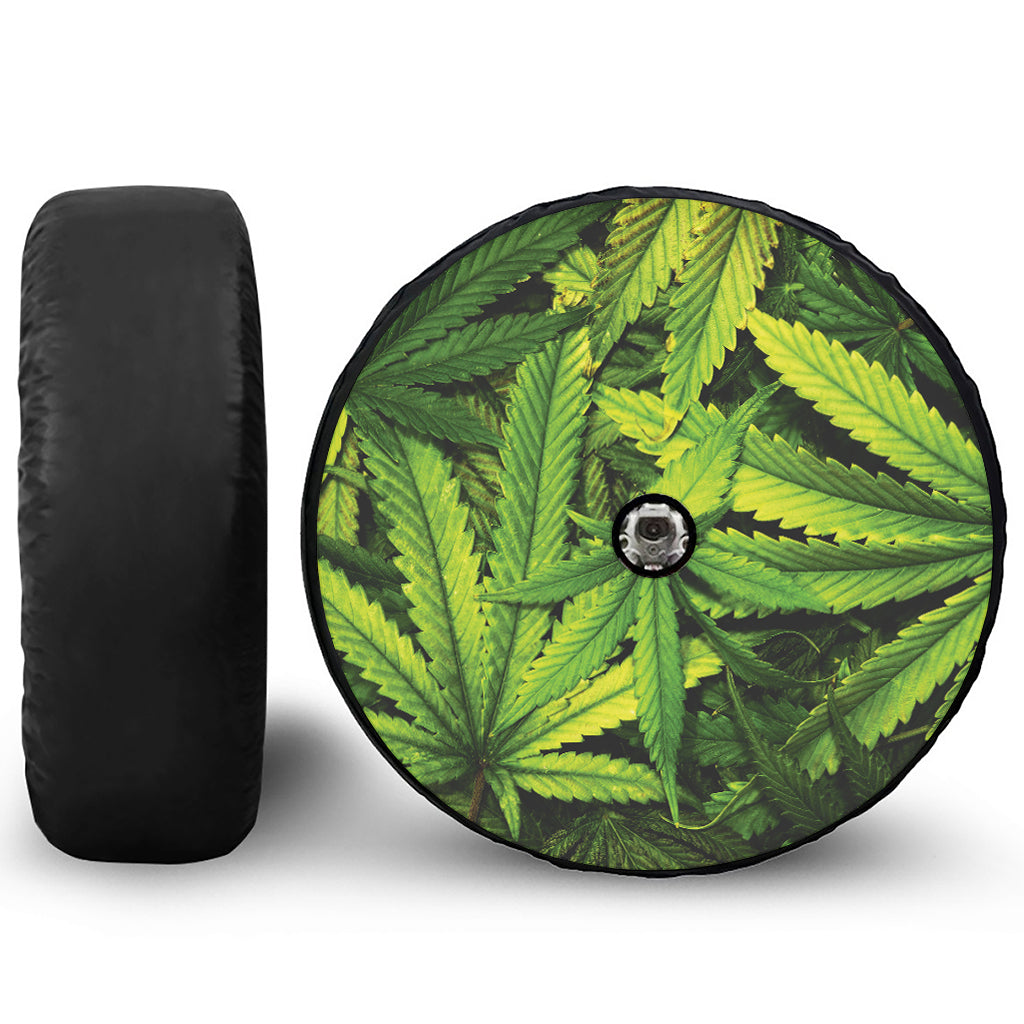 Cannabis Print Tire Cover With Camera Hole