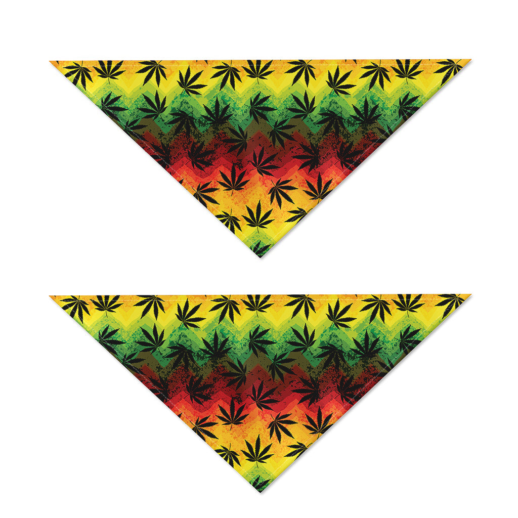 Cannabis Rasta Pattern Print Dog Bandana
