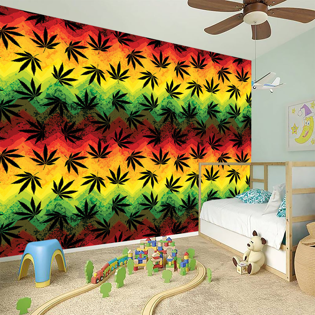 Cannabis Rasta Pattern Print Wall Sticker