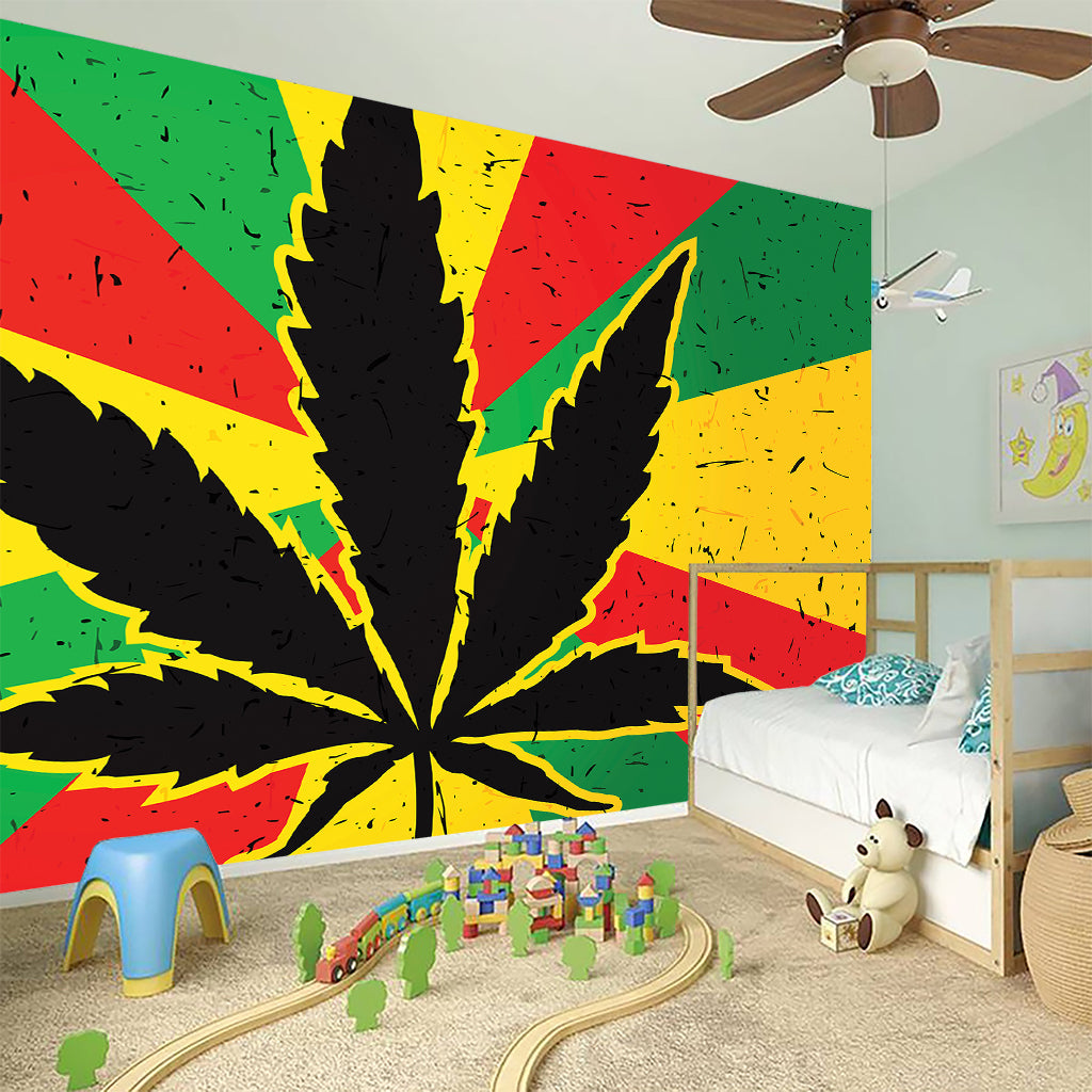 Cannabis Rasta Print Wall Sticker