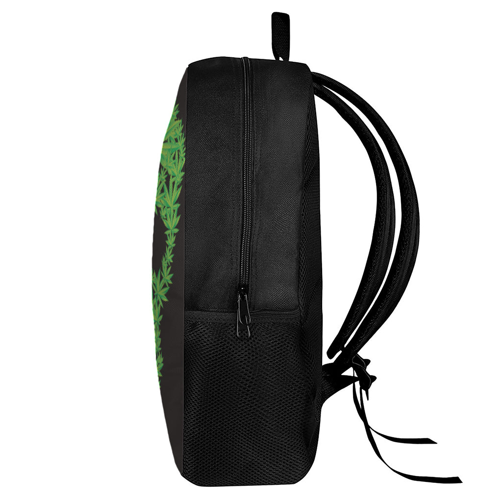 Cannabis Skull Print 17 Inch Backpack