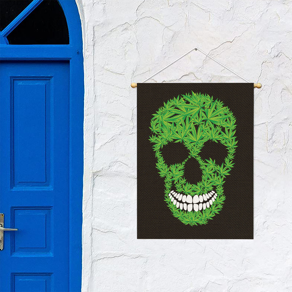 Cannabis Skull Print Garden Flag
