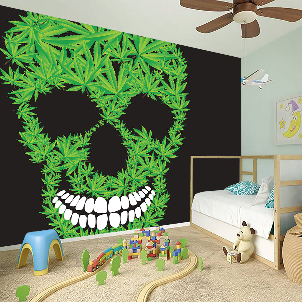 Cannabis Skull Print Wall Sticker