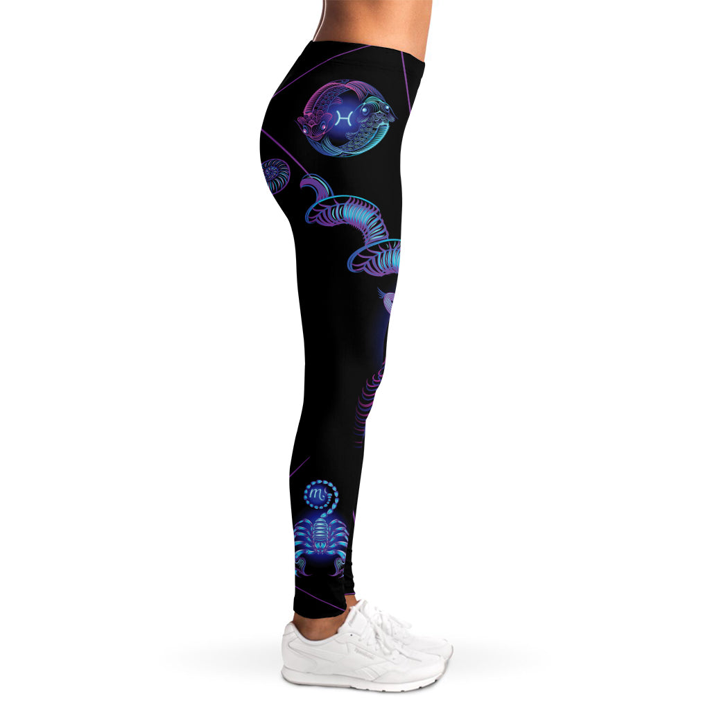 Capricorn And Astrological Signs Print Women's Leggings
