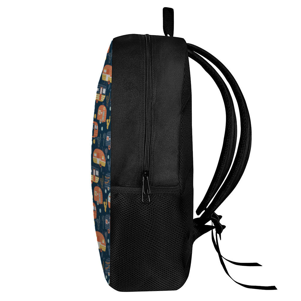 Caravan Camping Pattern Print 17 Inch Backpack