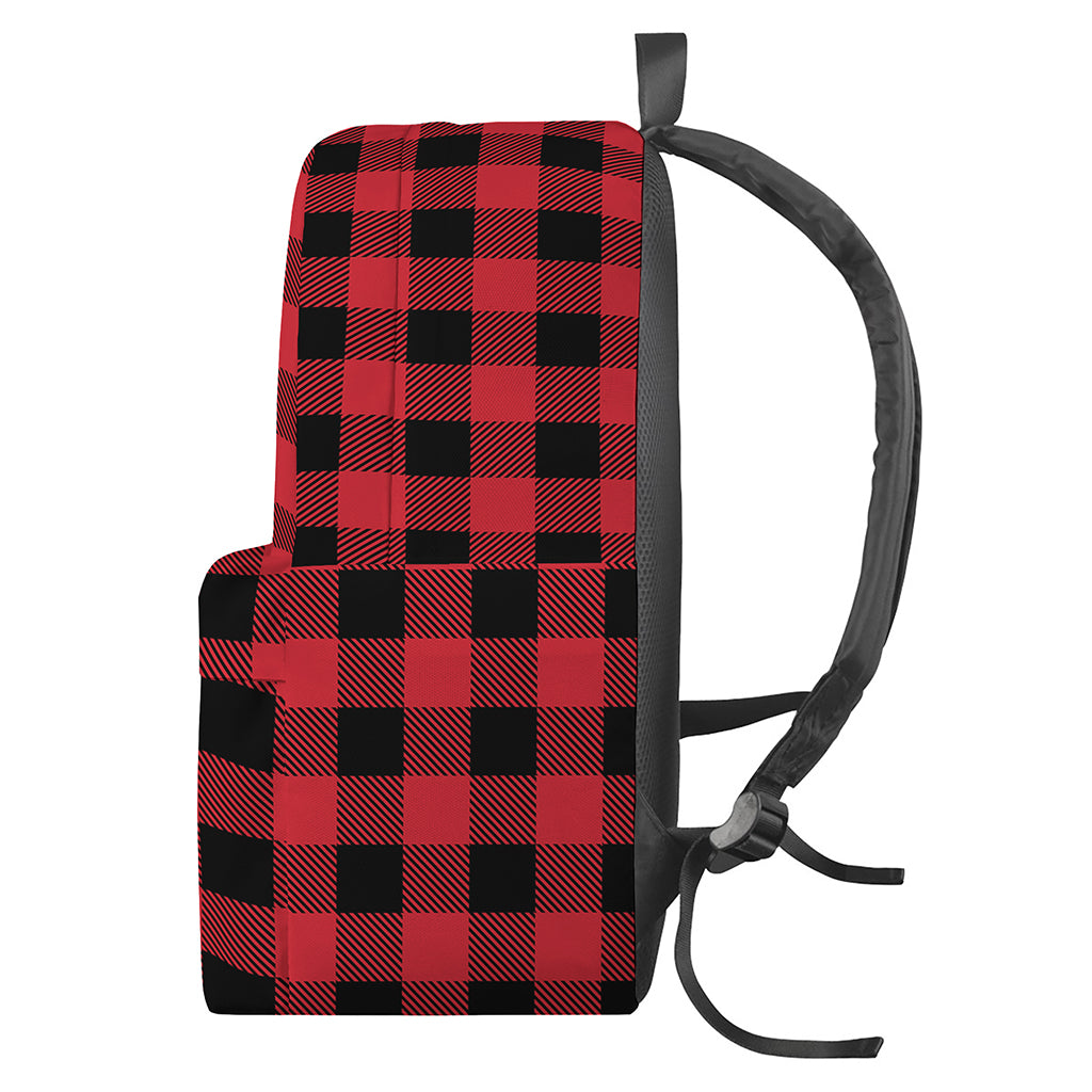 Cardinal Red Buffalo Check Pattern Print Backpack