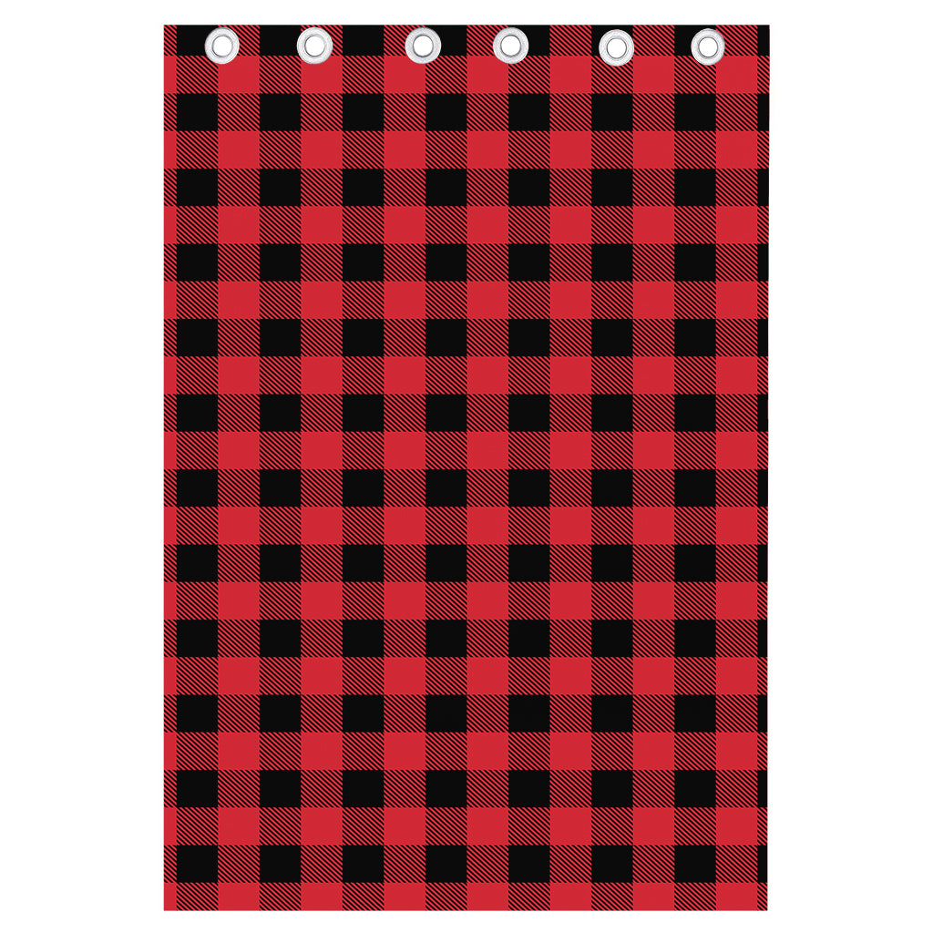 Cardinal Red Buffalo Check Pattern Print Curtain