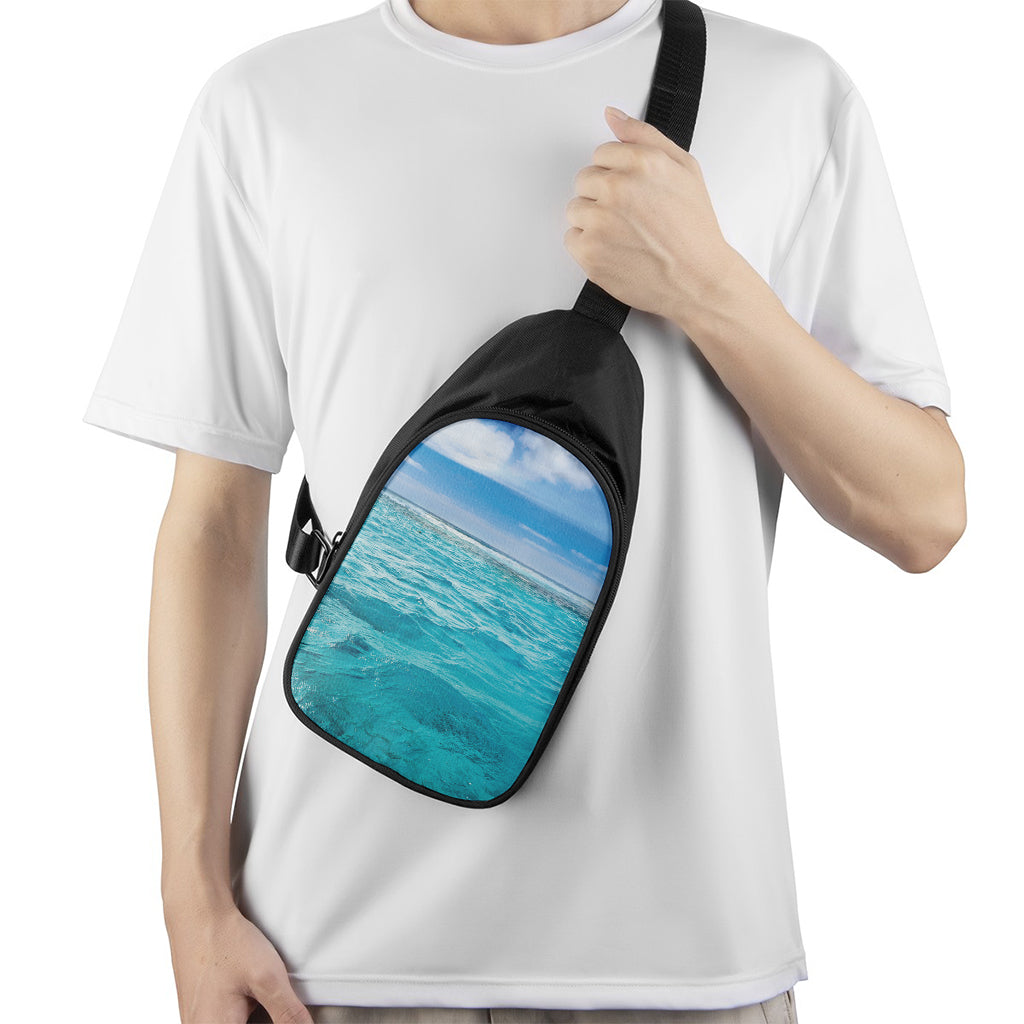 Caribbean Ocean Print Chest Bag